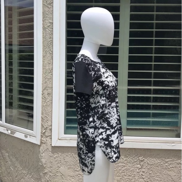 CYNTHIA ROWLEY Black& White ShortSleeve Top SzXS - Picture 5 of 8